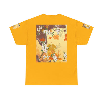 Autumn Citrus Floral Tee — "How God Grows Like Autumn Leaves" Graphic T-Shirt