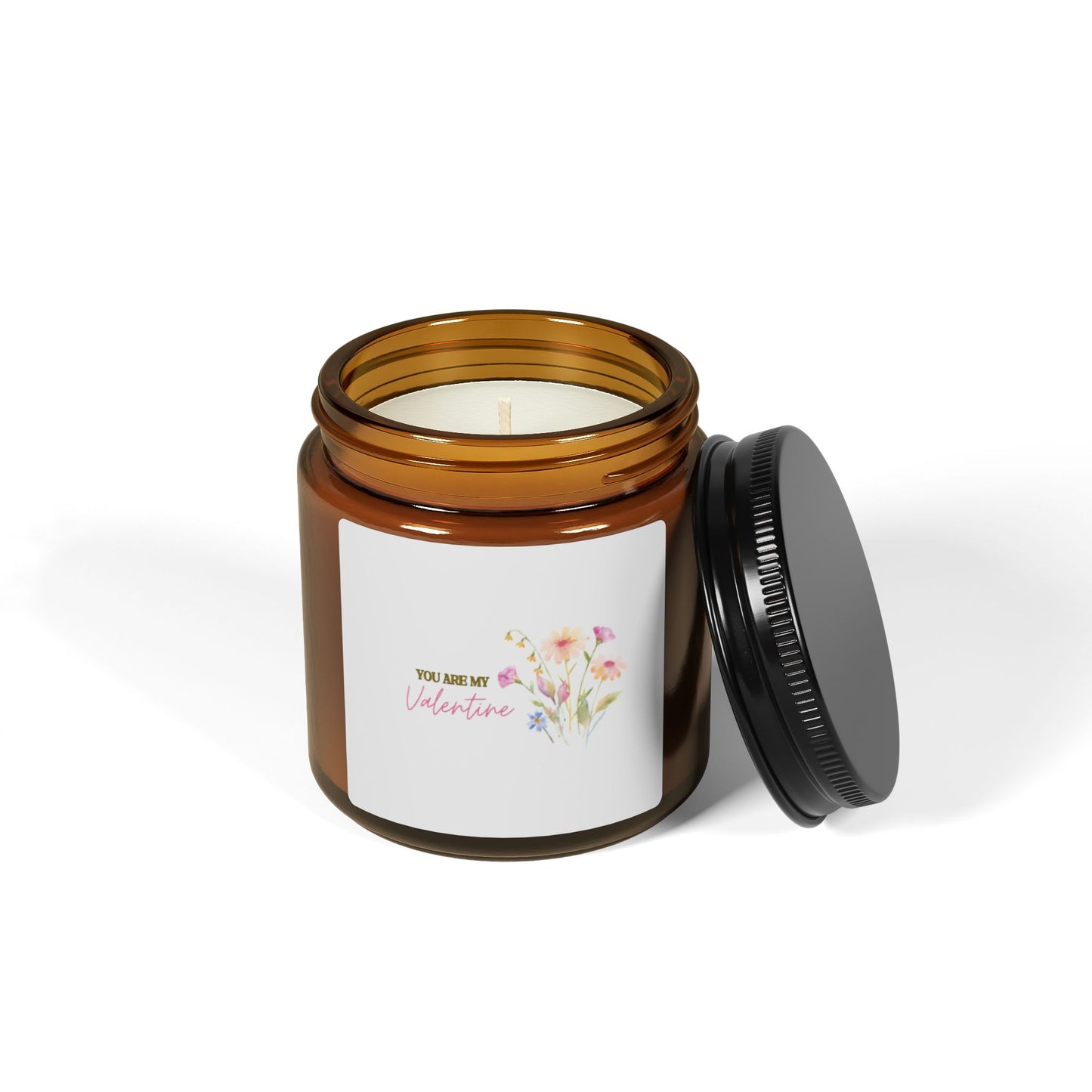 You Are My Valentine Scented Soy Candle (Multi-Size, Amber Jar)