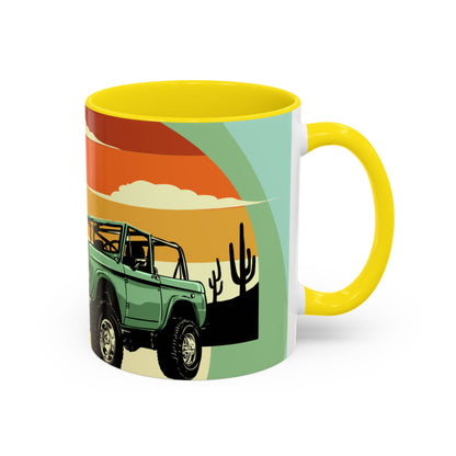 Vintage Off-Road Truck Coffee Mug — Desert Sunset Accent