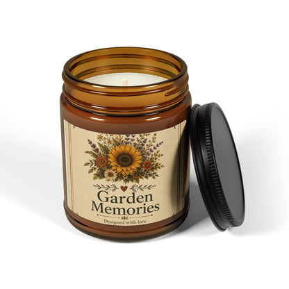 Garden Memories Soy Candle — Amber Jar Scented Candle (Multiple Sizes)