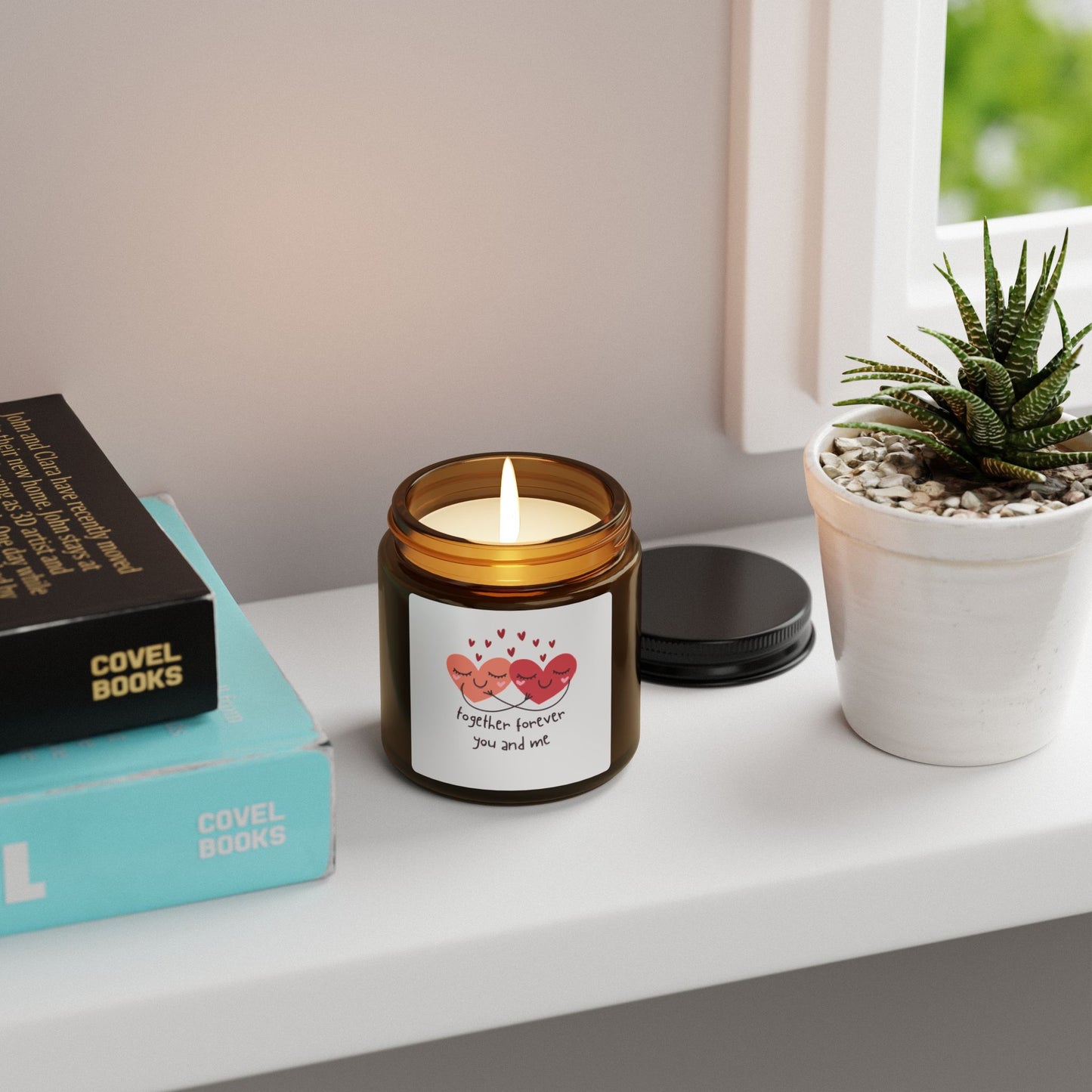 Love Forever Scented Soy Candle (Multi-Size, Amber Jar)