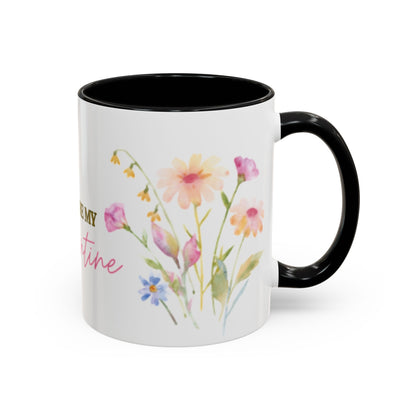 Valentine Floral Coffee Mug — "You Are My Valentine" Accent Mug