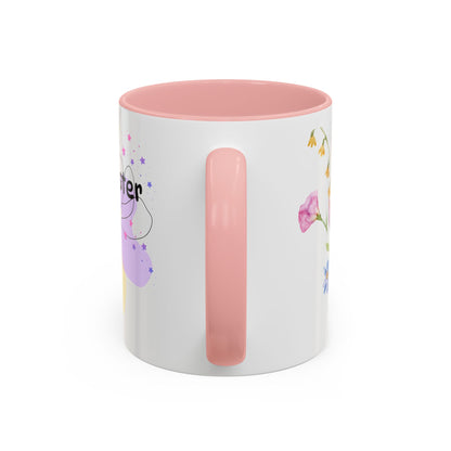 Happy Easter Floral Accent Coffee Mug - Celebrate Spring with Colorful Design