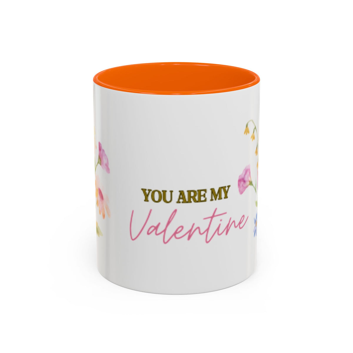 Valentine Floral Coffee Mug — "You Are My Valentine" Accent Mug