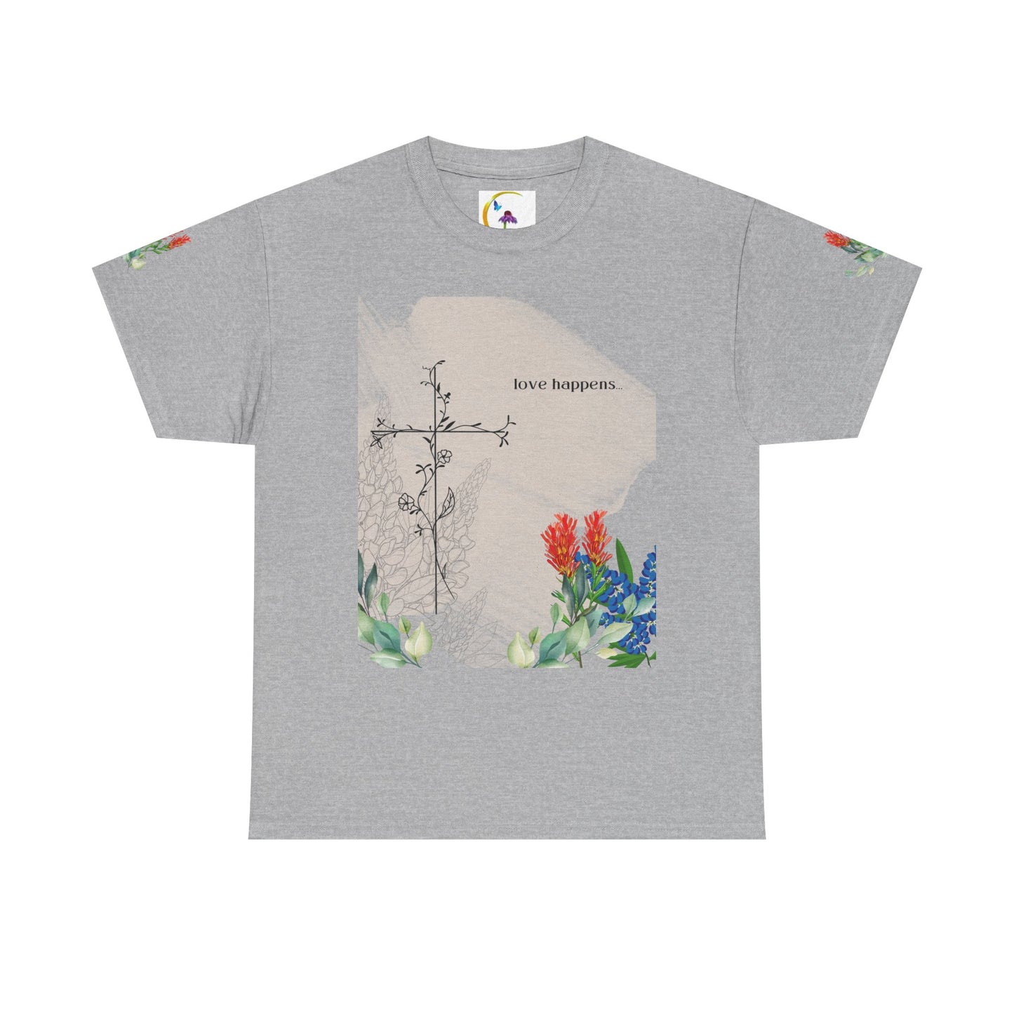 Floral Love Happens Unisex Heavy Cotton Tee