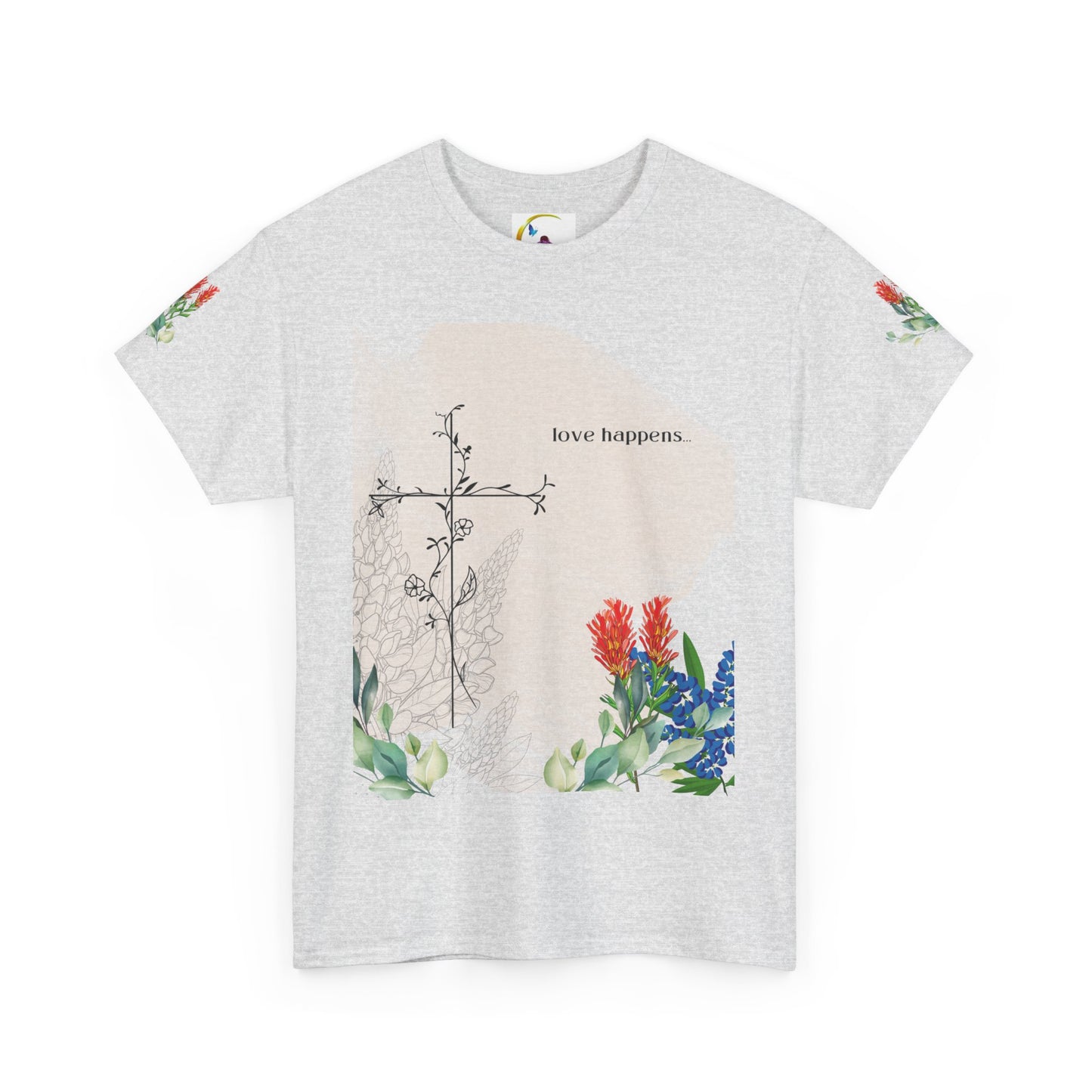 Floral Love Happens Unisex Heavy Cotton Tee