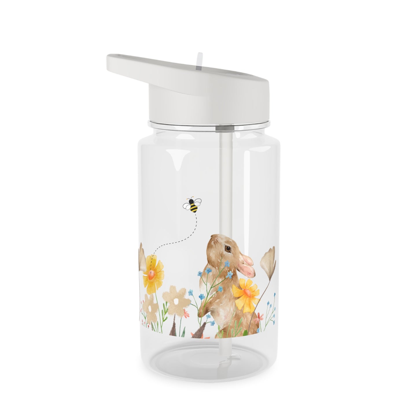 Cute Bunny & Floral Tritan Water Bottle - Perfect for Spring Adventures