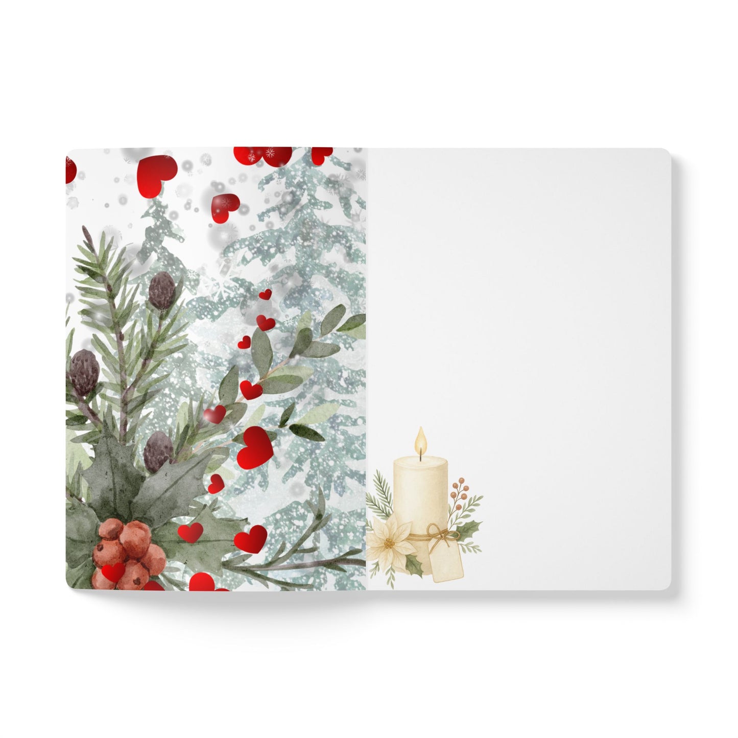Her Heart Winter Floral Softcover Journal — Romantic Snowy Keepsake Notebook