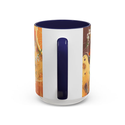 Autumn Citrus Coffee Mug - 'Her Soul Glows Like Autumn Leaves' Accent Ceramic Mug