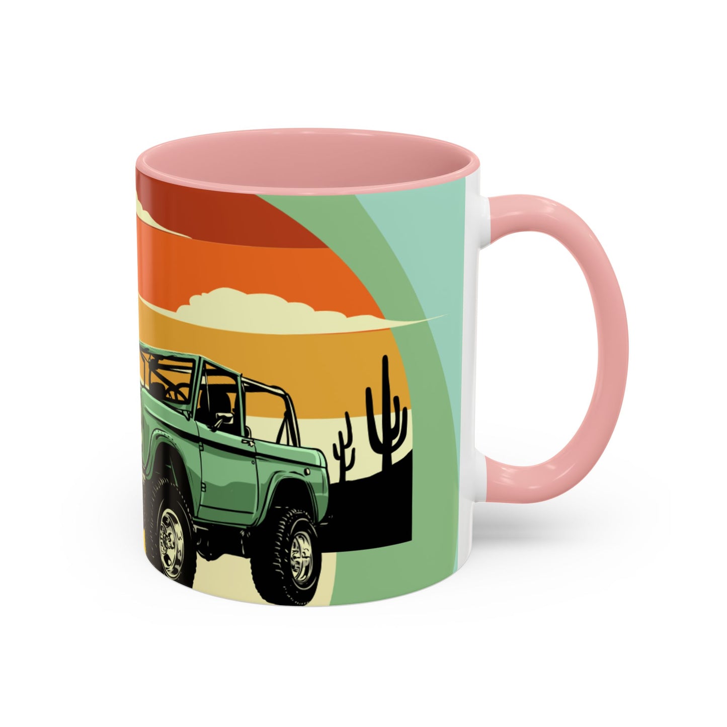 Vintage Off-Road Truck Coffee Mug — Desert Sunset Accent