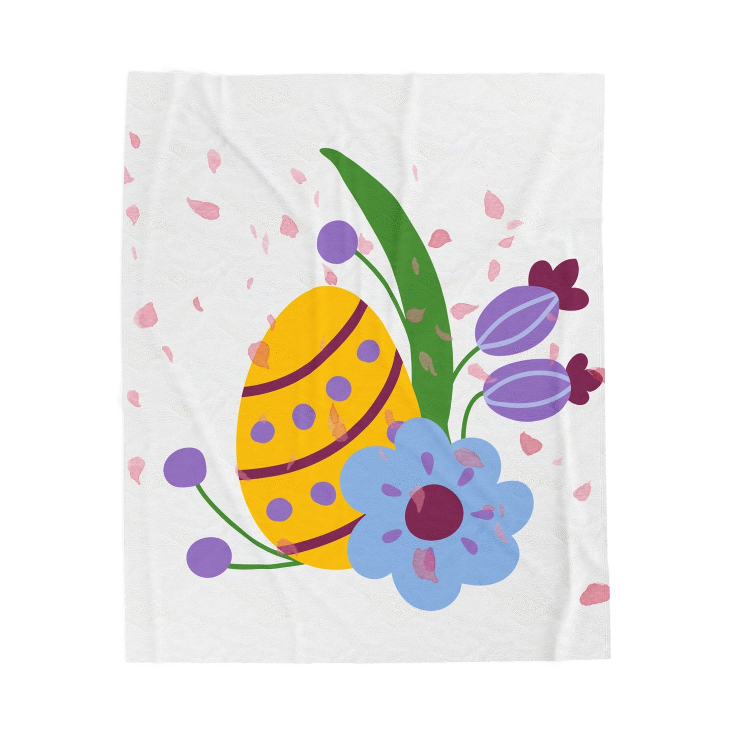 Easter Floral Velveteen Plush Blanket - Cozy Spring Decor