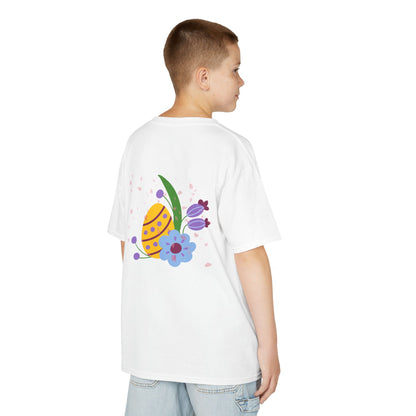 Kids Easter Egg Cotton Tee - Cute Spring Floral Design