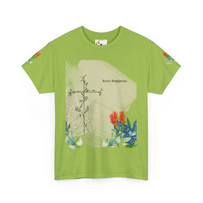 Floral Love Happens Unisex Heavy Cotton Tee