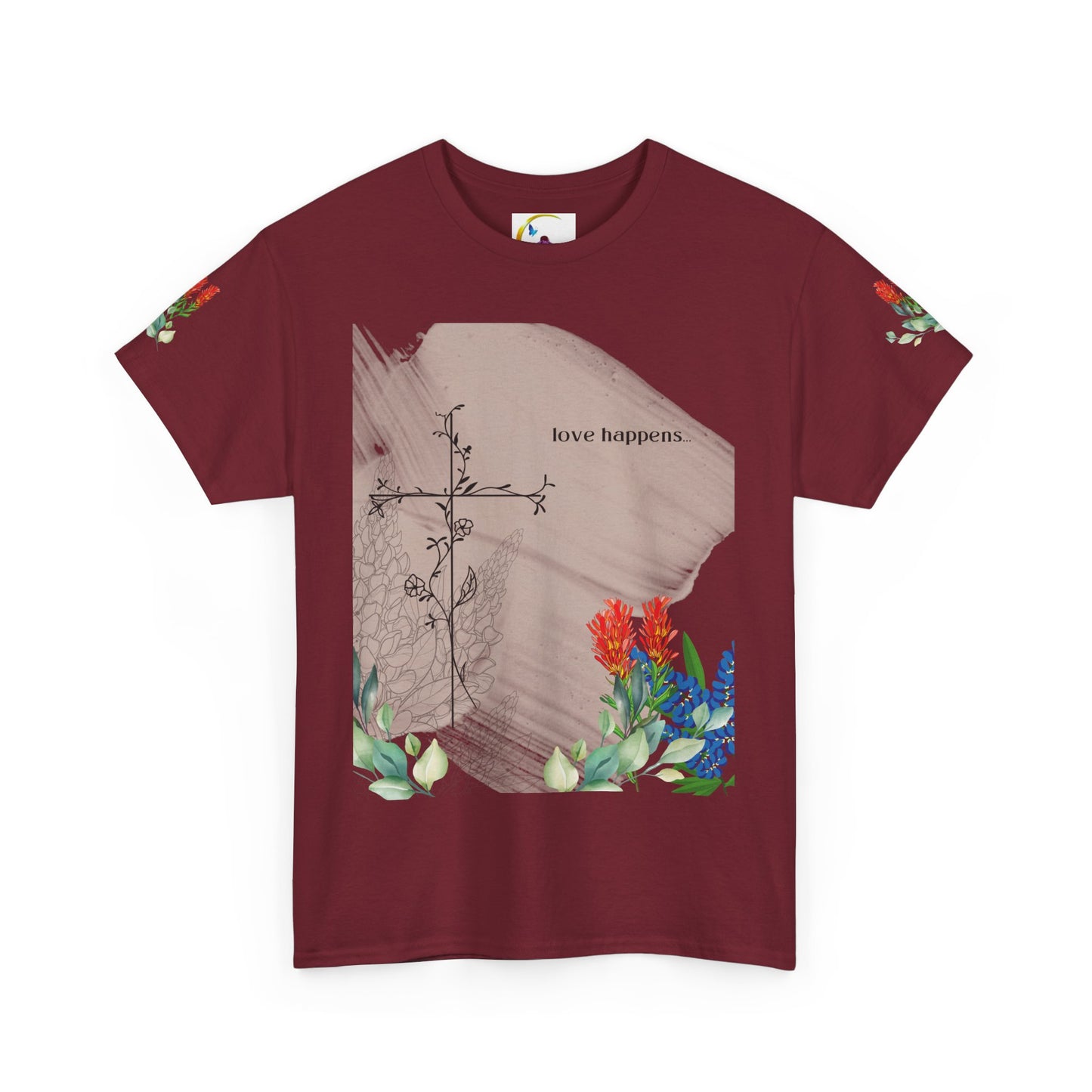 Floral Love Happens Unisex Heavy Cotton Tee