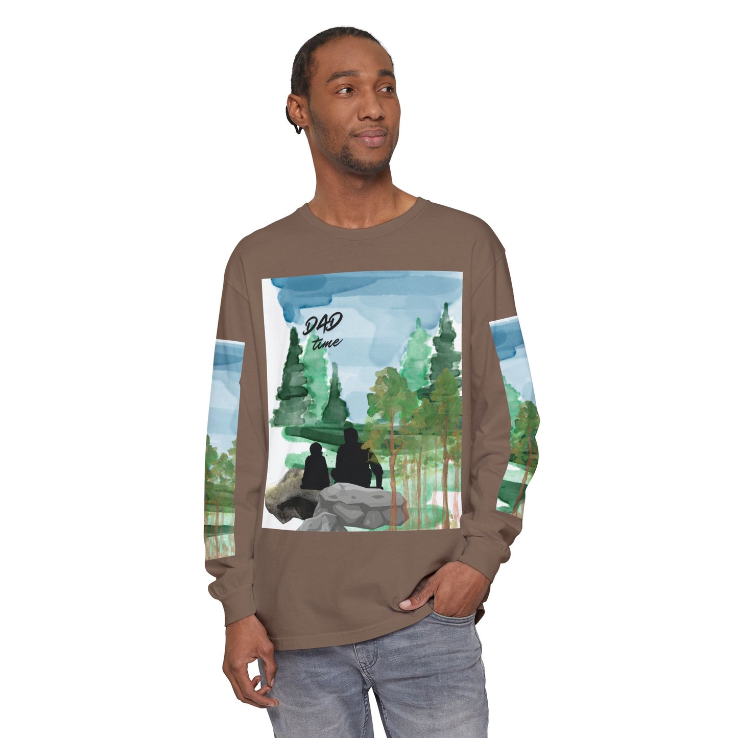 Dad Time Long Sleeve Tee — Father & Kids Nature Camp Shirt