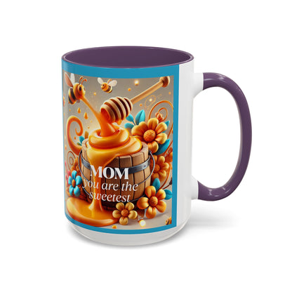 Sweetest Mom Coffee Mug - Bee & Honey Design - Perfect Gift for Mother's Day