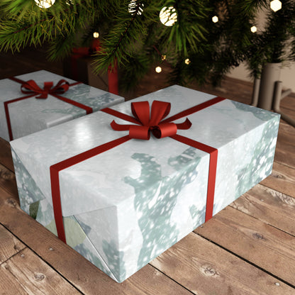 Winter Pine & Hearts Gift Wrapping Paper Sheet