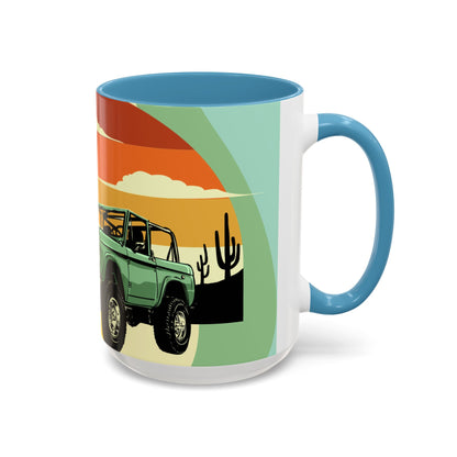 Vintage Off-Road Truck Coffee Mug — Desert Sunset Accent