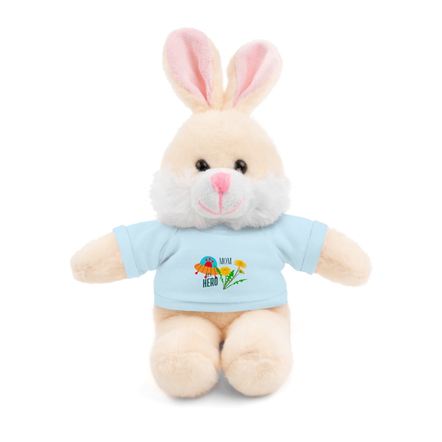 MOM is my Hero Stuffed Animal Tee Bear - Perfect Gift for Kids & Celebrations