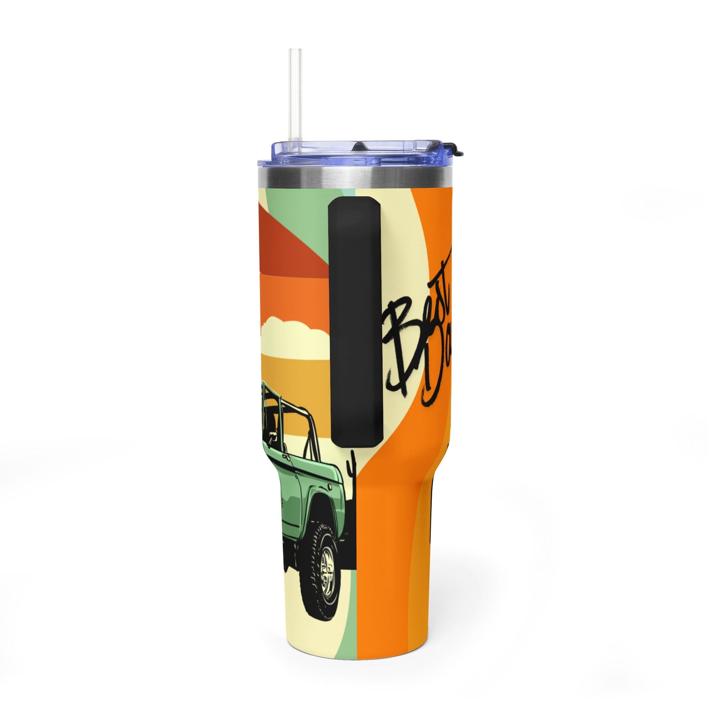Retro Sunset Truck "Best Dad!" Travel Mug 40 oz.