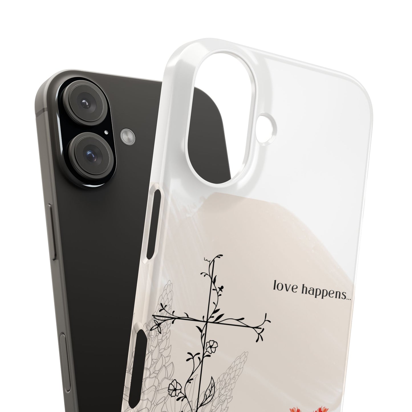 Floral Love Happens Phone Case - Slim Design for Nature Lovers