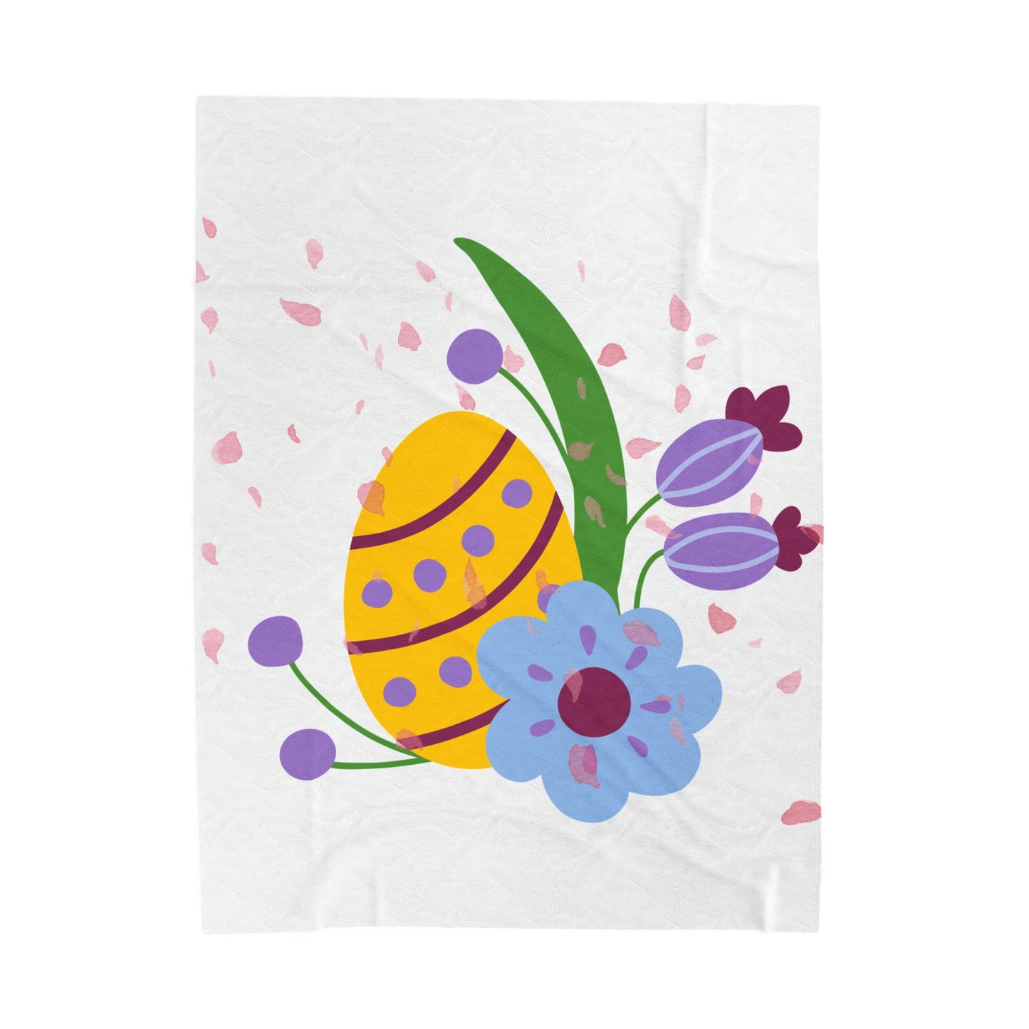 Easter Floral Velveteen Plush Blanket - Cozy Spring Decor