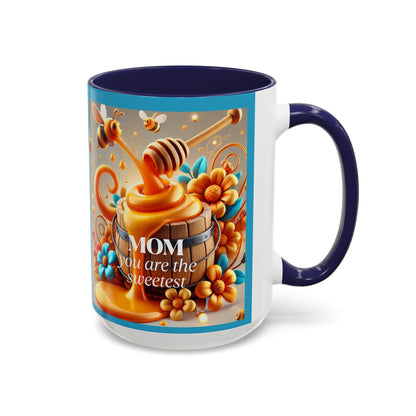 Sweetest Mom Coffee Mug - Bee & Honey Design - Perfect Gift for Mother's Day