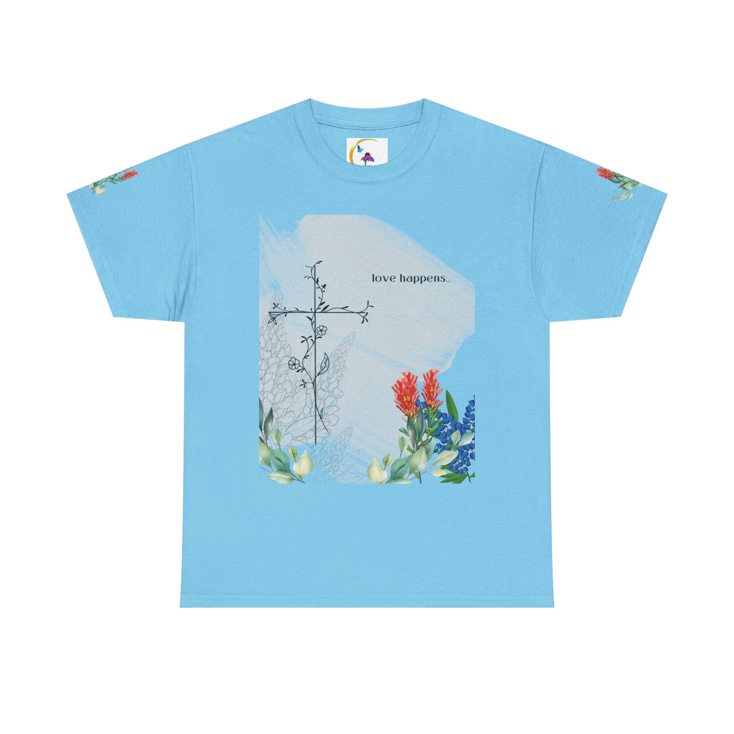 Floral Love Happens Unisex Heavy Cotton Tee