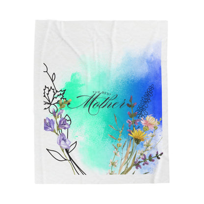 Best Mom Velveteen Plush Blanket - Cozy Gift for Mom