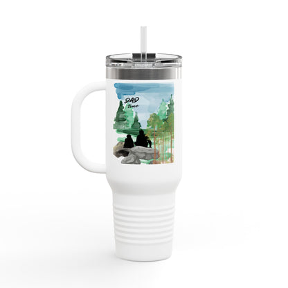 Dad Time 40oz Insulated Travel Mug – Scenic Nature Tumbler with Handle