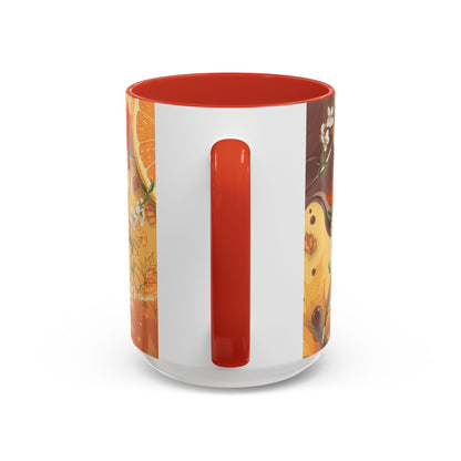 Autumn Citrus Coffee Mug - 'Her Soul Glows Like Autumn Leaves' Accent Ceramic Mug