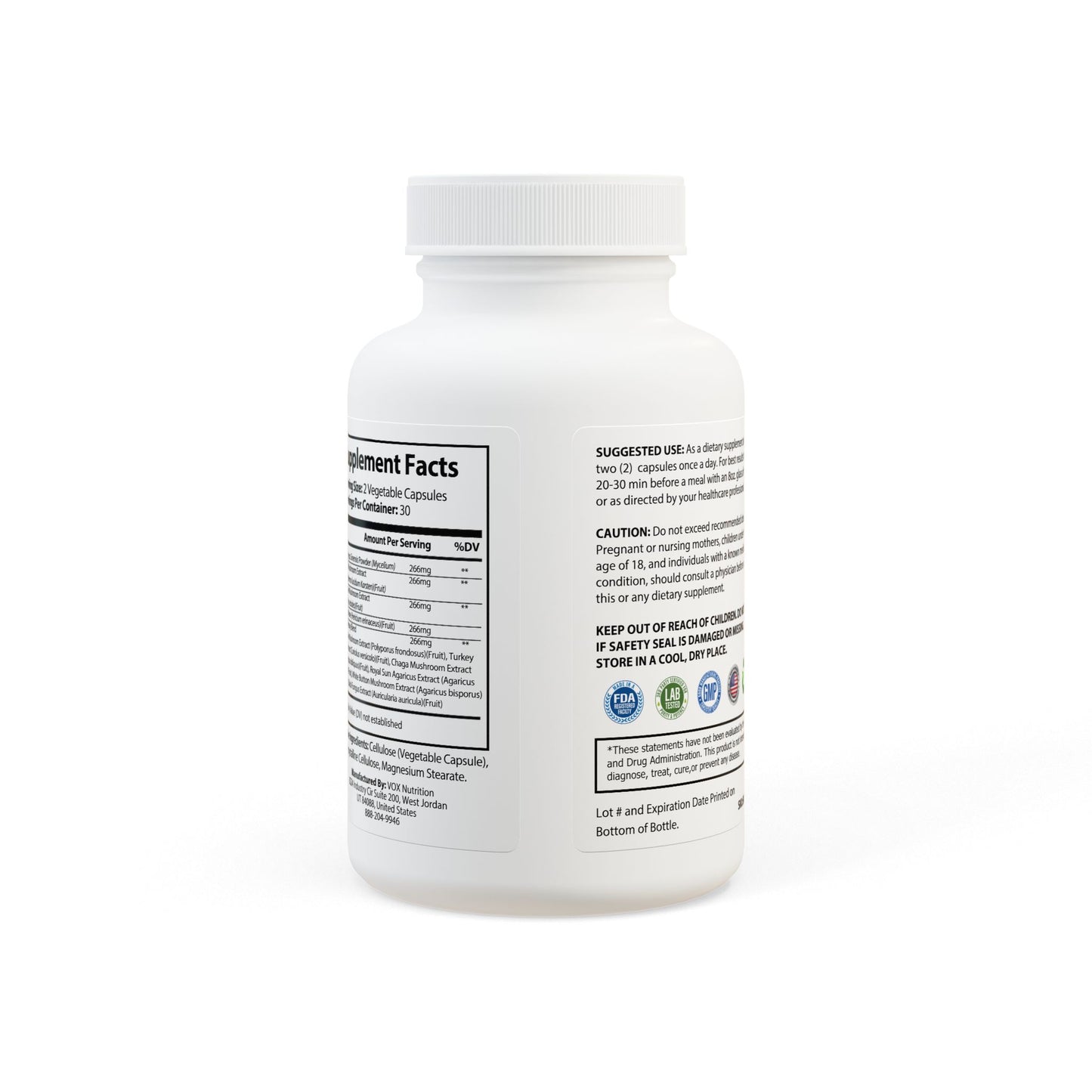 Super Health Mushroom Blend Supplement (60 Capsules)