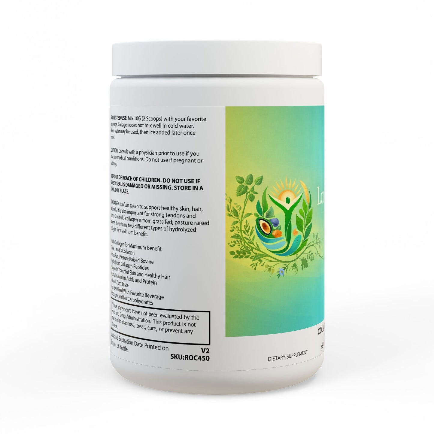 Collagen Peptides Type I & III Supplement (350g, 12.3oz)