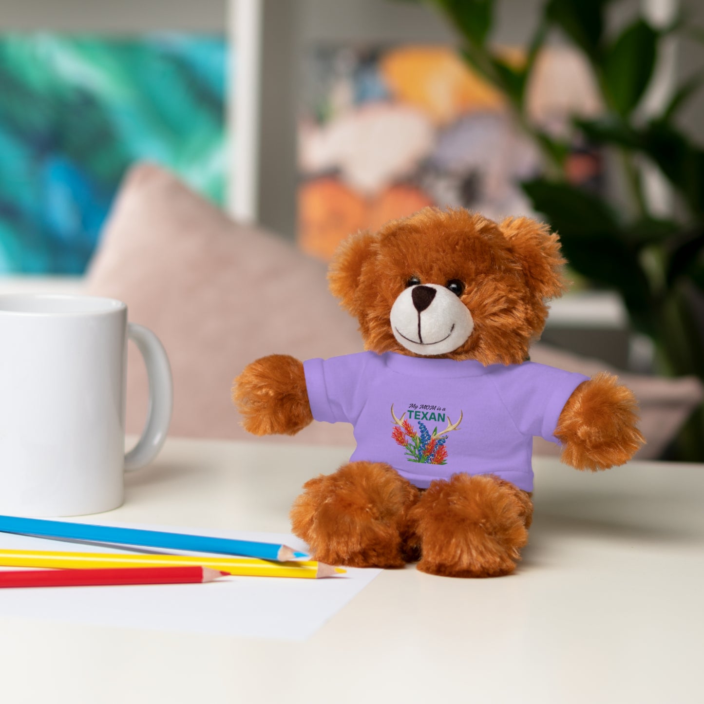 Texas MOM-Themed Stuffed Animal with Tee - Perfect Gift for Kids and Collectors