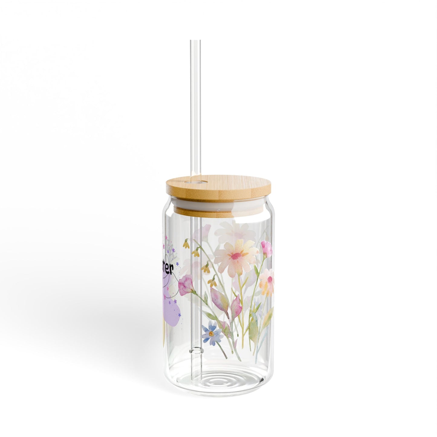 Happy Easter Floral Sipper Glass - 16oz Reusable Drinkware