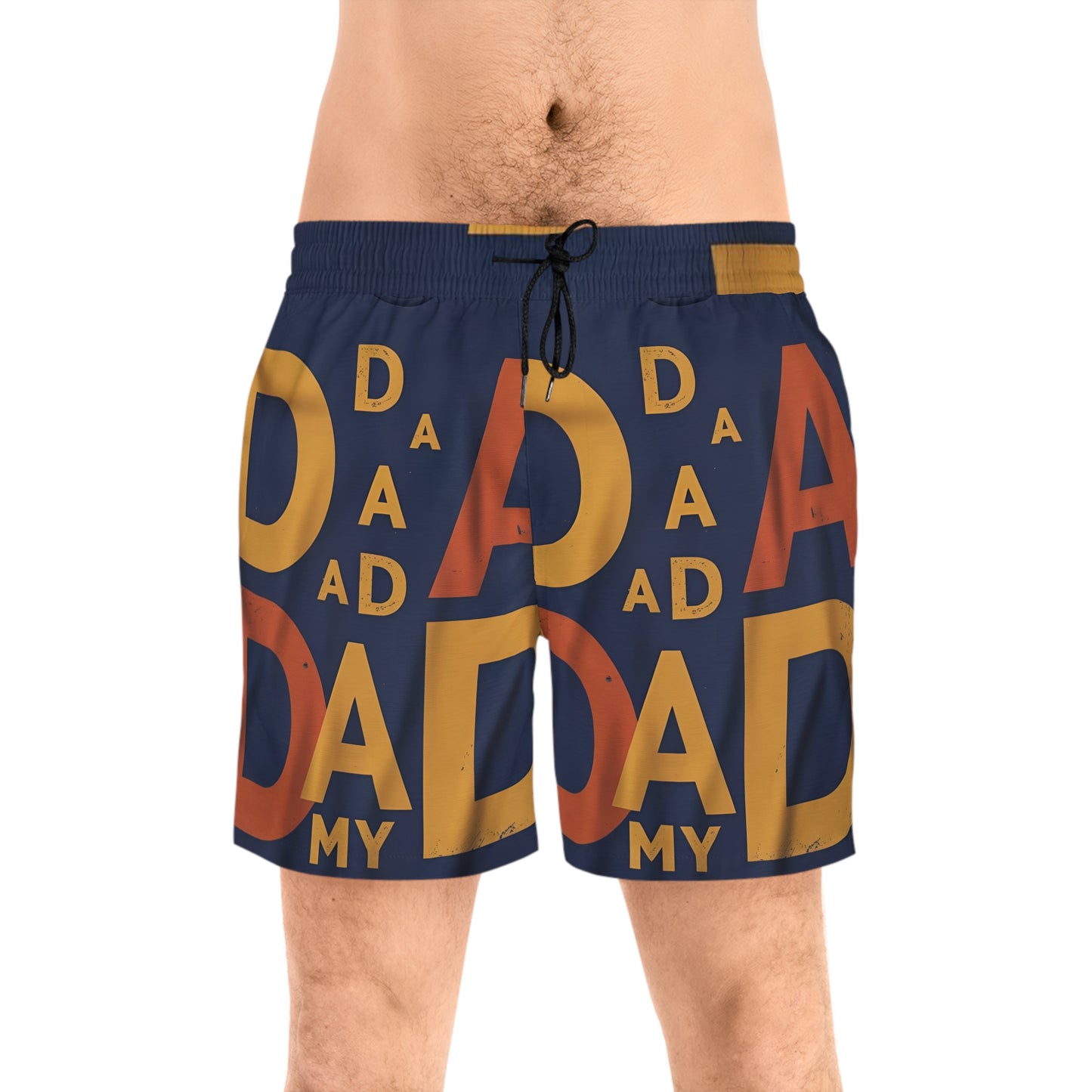 Retro Dad Swim Shorts — Vintage-Inspired Mid-Length Men's Swim Trunks