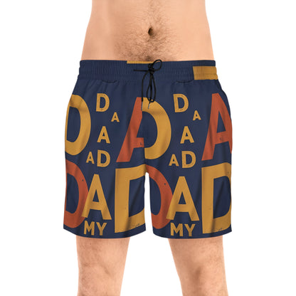 Retro Dad Swim Shorts — Vintage-Inspired Mid-Length Men's Swim Trunks