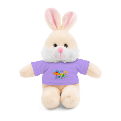 MOM is my Hero Stuffed Animal Tee Bear - Perfect Gift for Kids & Celebrations