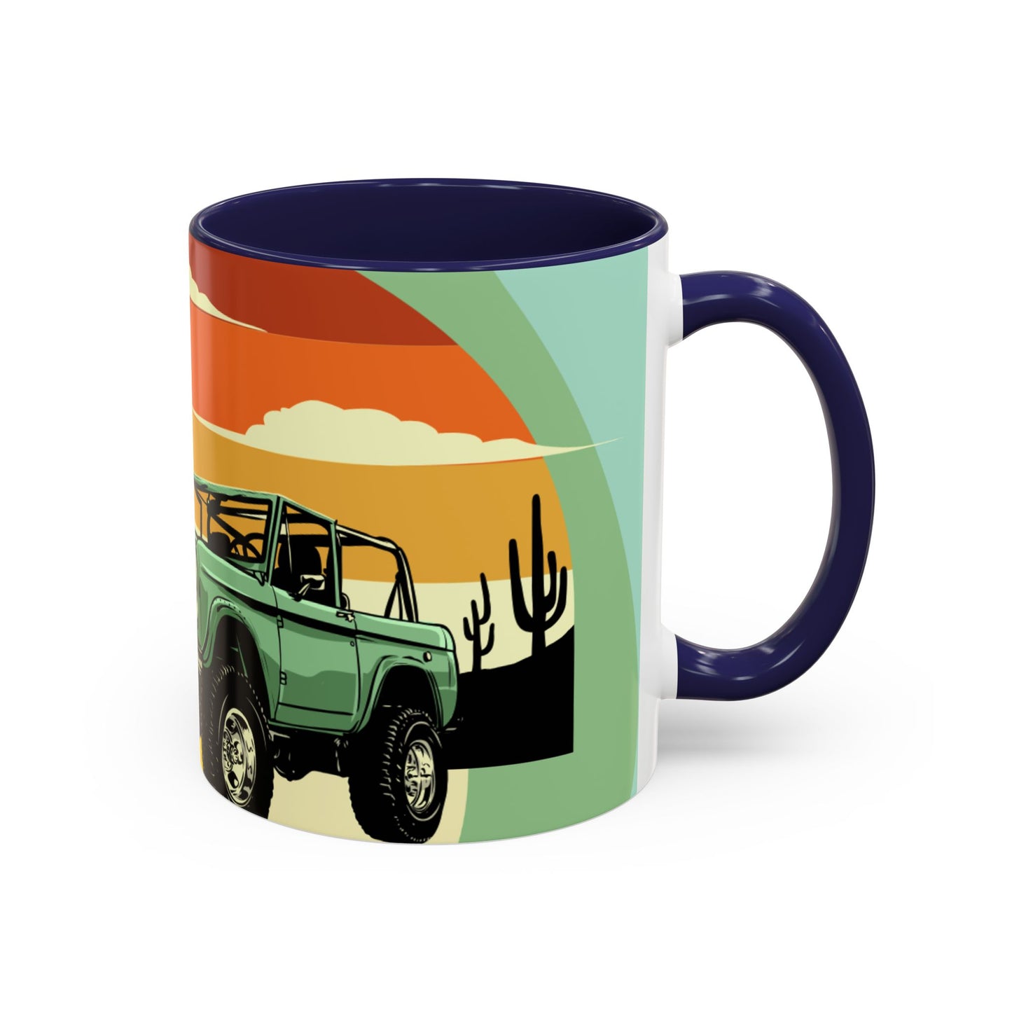 Vintage Off-Road Truck Coffee Mug — Desert Sunset Accent