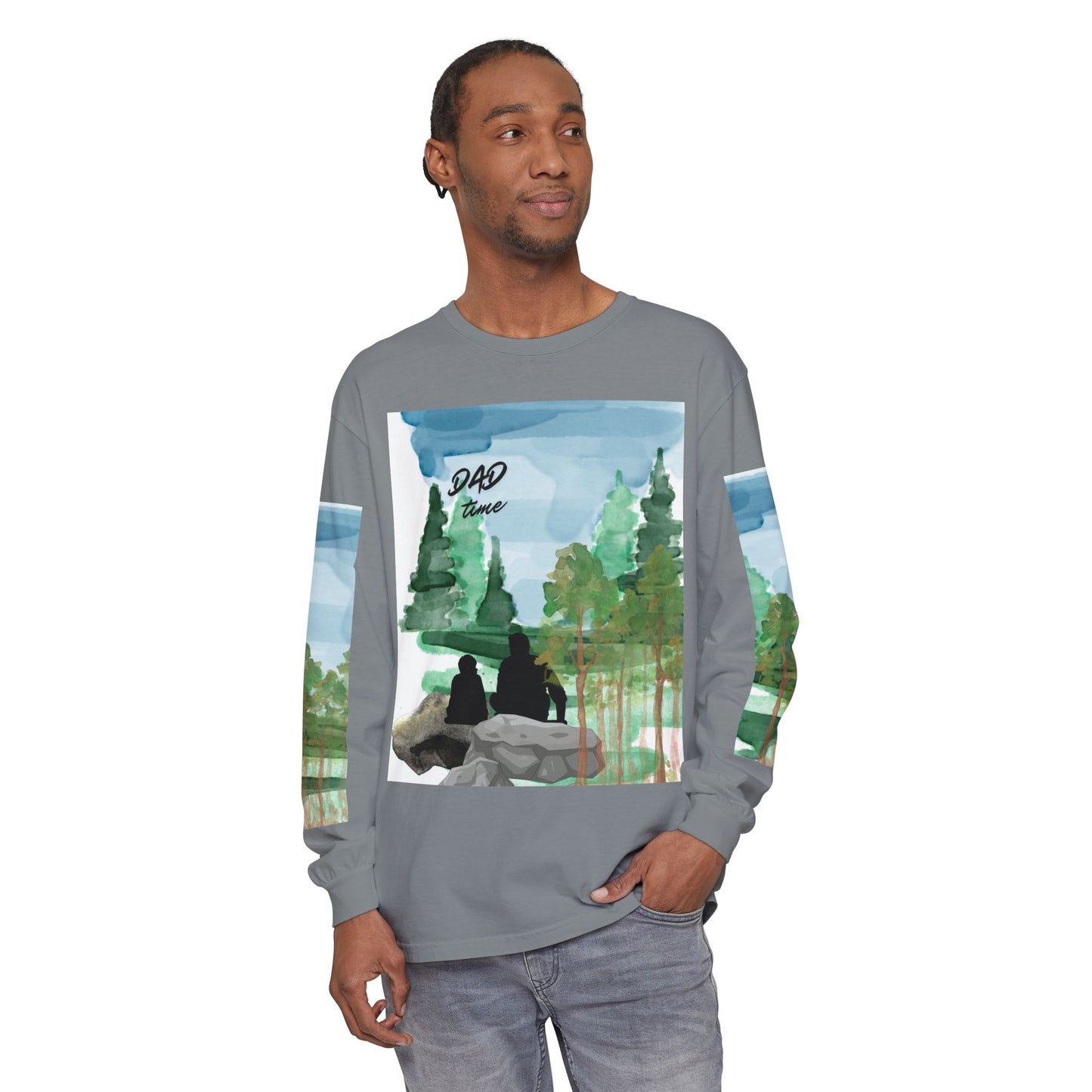 Dad Time Long Sleeve Tee — Father & Kids Nature Camp Shirt