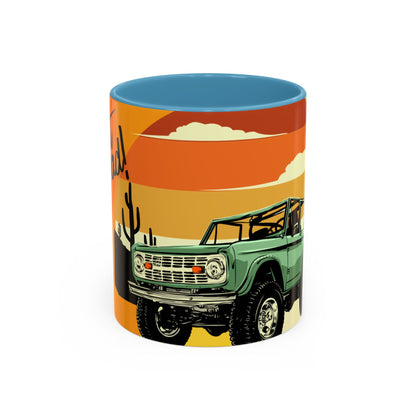 Vintage Off-Road Truck Coffee Mug — Desert Sunset Accent