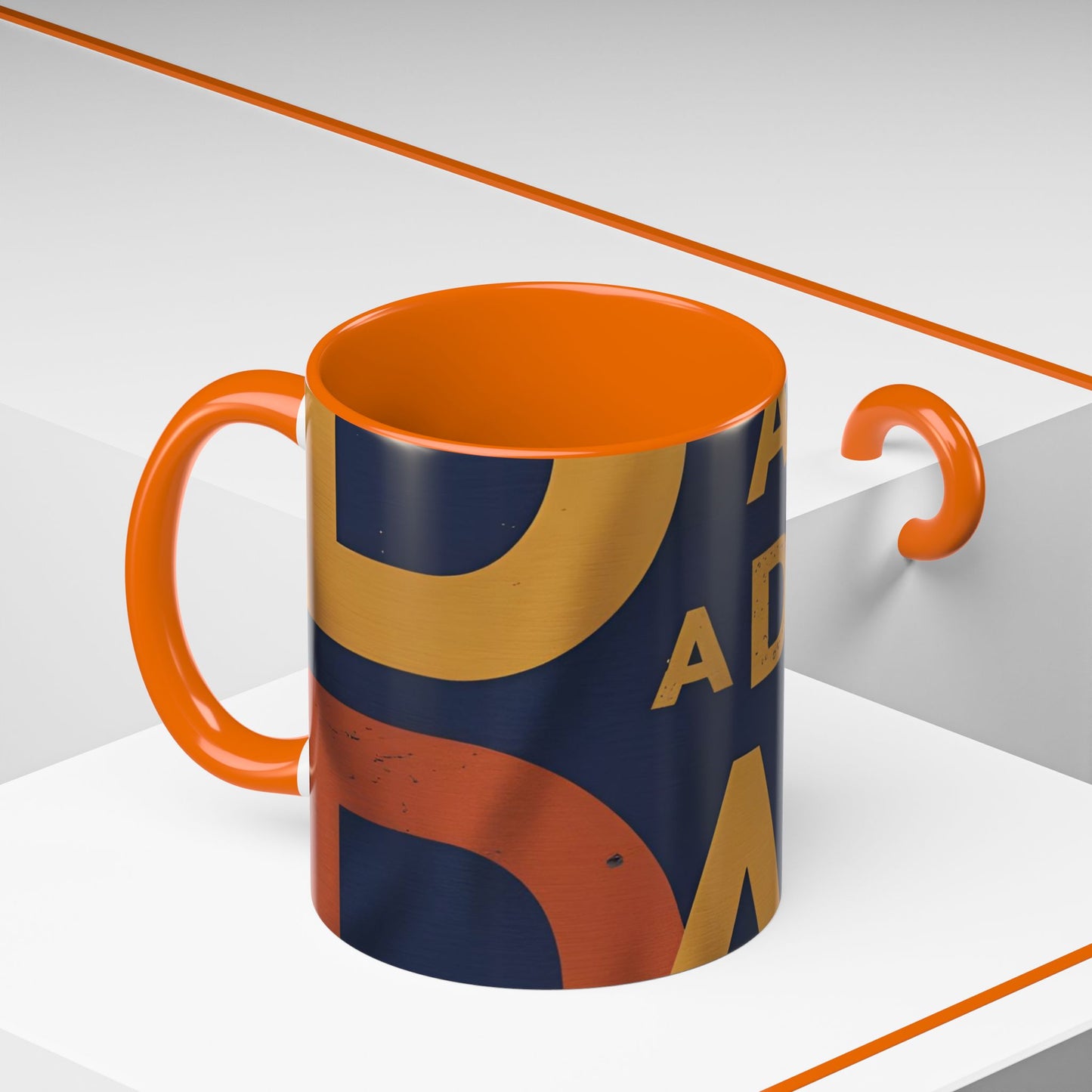 Retro Dad Coffee Mug — Retro Block Letters Accent Mug (11/15 oz)
