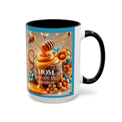 Sweetest Mom Coffee Mug - Bee & Honey Design - Perfect Gift for Mother's Day