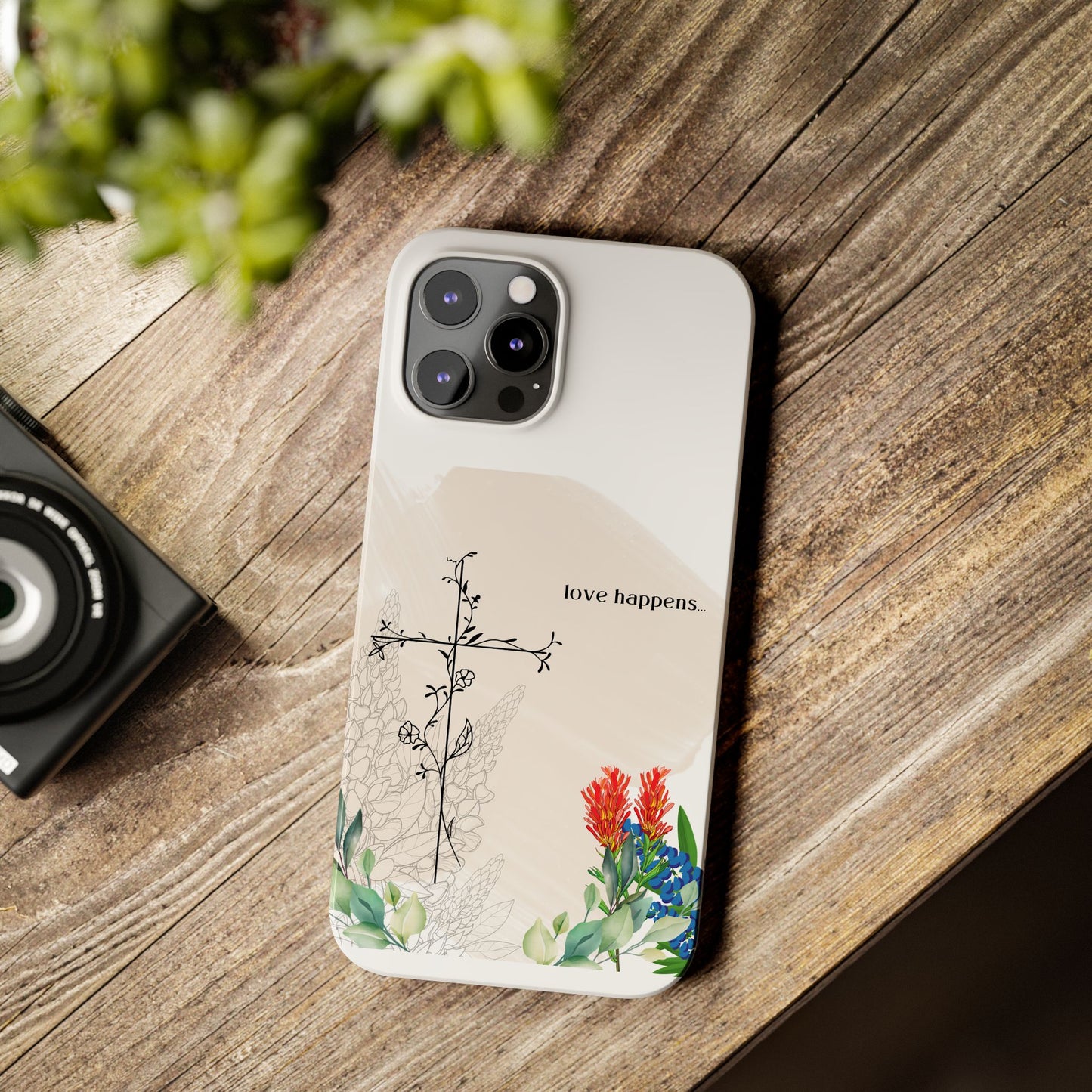 Floral Love Happens Phone Case - Slim Design for Nature Lovers