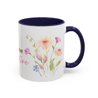 Valentine Floral Coffee Mug — "You Are My Valentine" Accent Mug