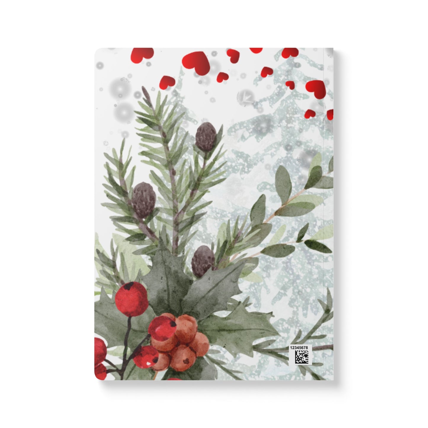 Her Heart Winter Floral Softcover Journal — Romantic Snowy Keepsake Notebook