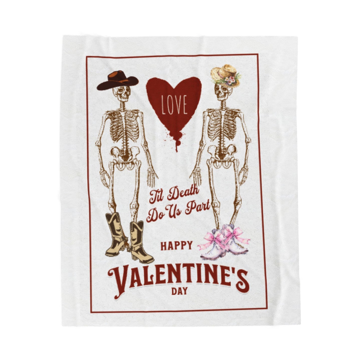 Til Death Do Us Part Velveteen Plush Blanket