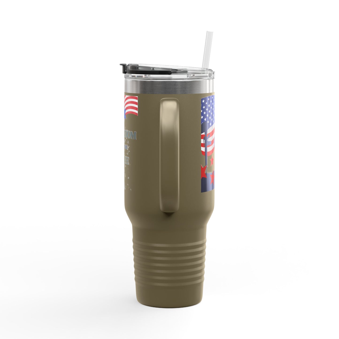 Freedom-Themed Insulated Travel Mug, 40oz – Perfect for Road Trips, Holidays, and Outdoor Adventures, Gifts for Patriots, Coffee Lovers, USA