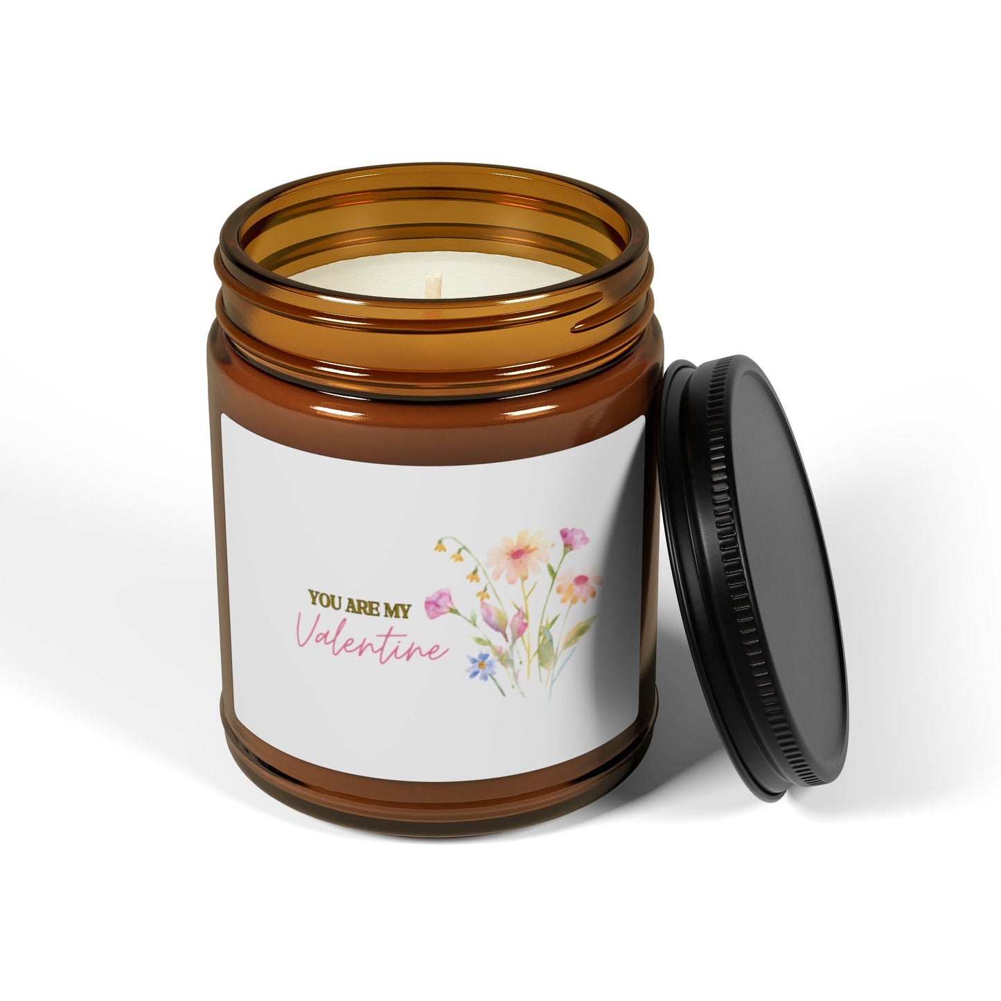 You Are My Valentine Scented Soy Candle (Multi-Size, Amber Jar)
