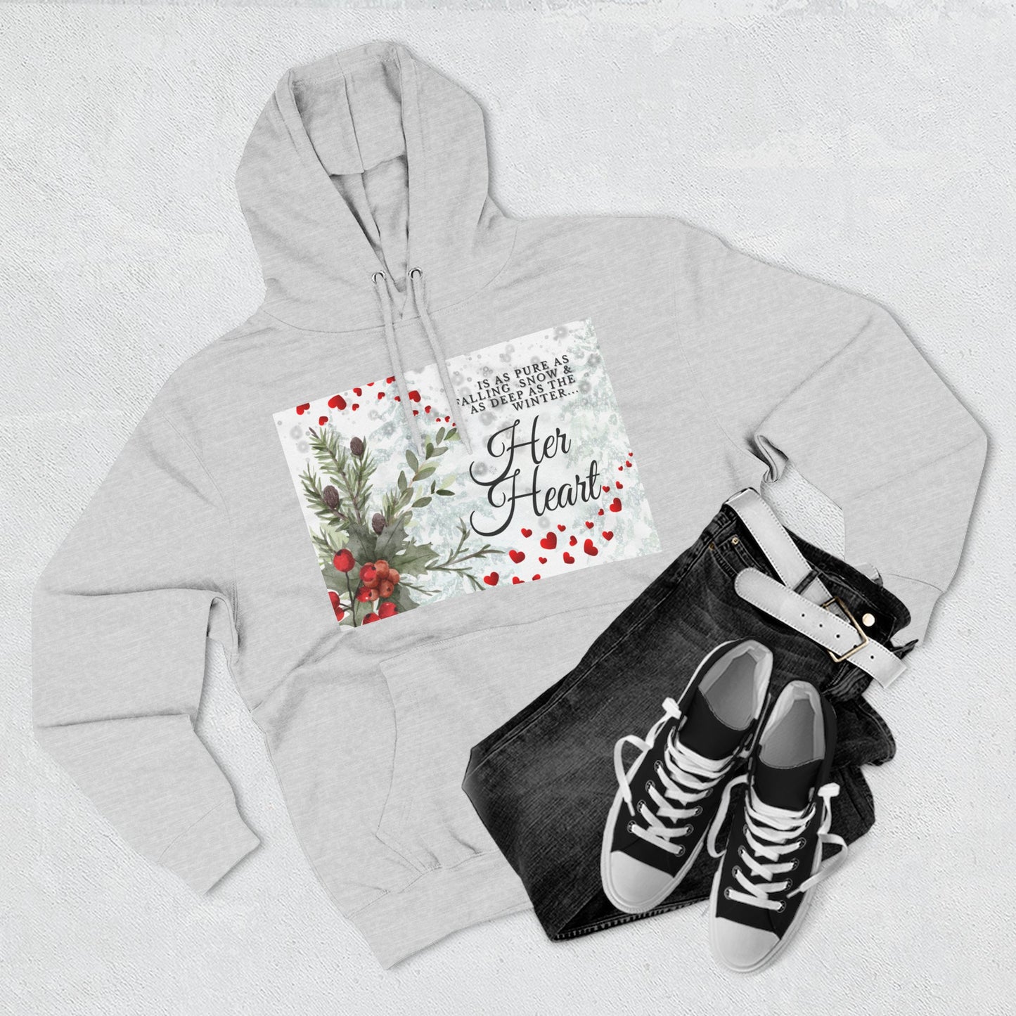 Her Heart Winter Hoodie — Feminine Resilience Fleece Hoodie